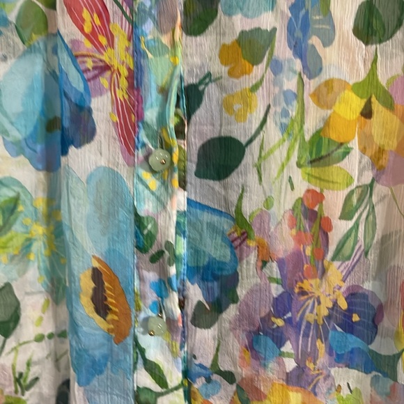 JADE Bunni from Johnny Was Floral silk blouse large - Picture 4 of 9